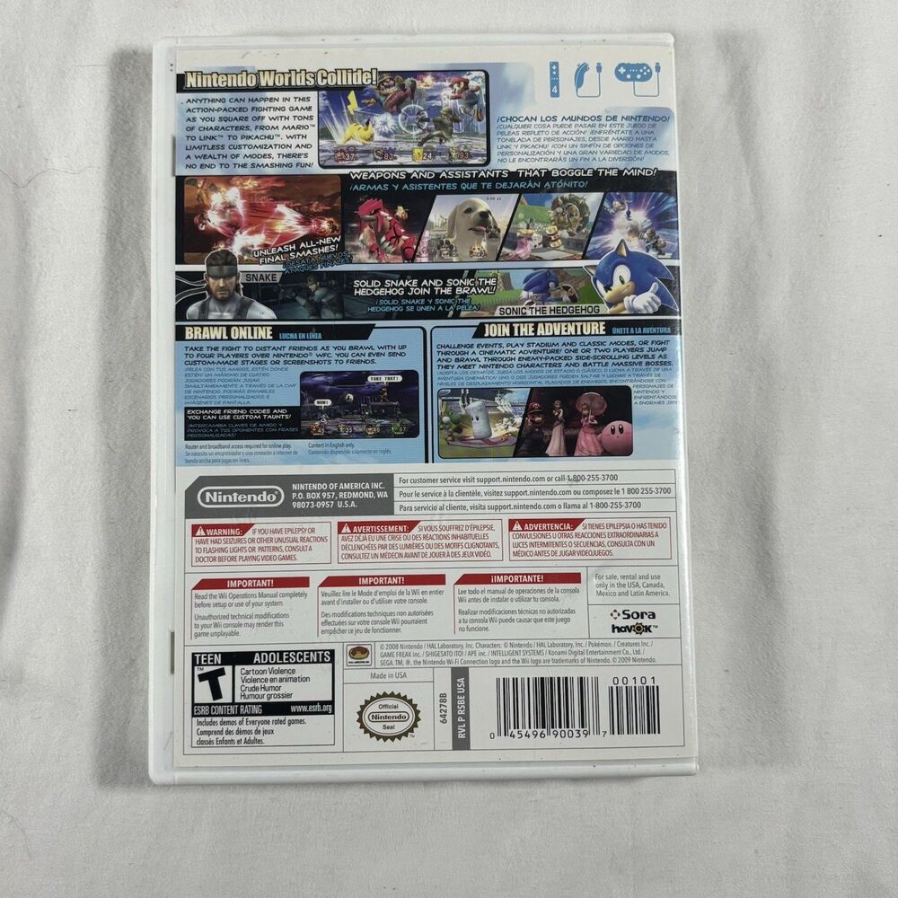 Super Smash Bros Brawl Nintendo Wii CIB Case NTSC RVL-P-RSBE - Picture 2 of 5